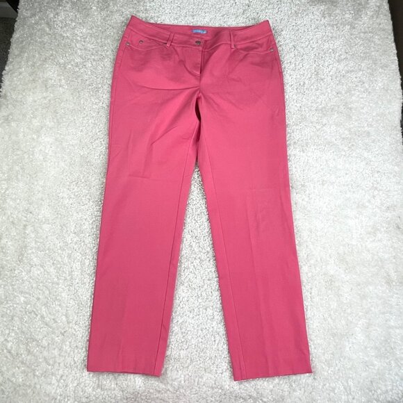 J McLaughlin Classic 5 Pocket Straight Leg Pant Coral Pink 14 - Picture 1 of 9